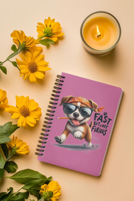 Fast But Not Furious Notebook – Fun Spiral Journal Gift Idea