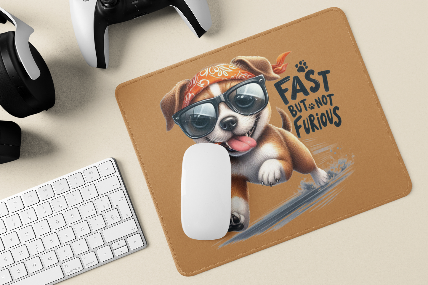 Fast But Not Furious Dog Mouse Pad – Funny Gift for Dog Lovers