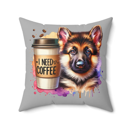 German Shepherd Coffee Pillow – Gift for Dog Moms & Coffee Lovers