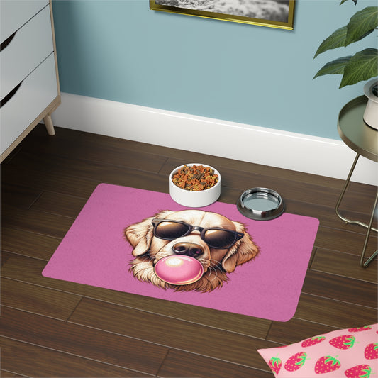 Golden-with-Gum- Pet Food Mat-white (12x18)