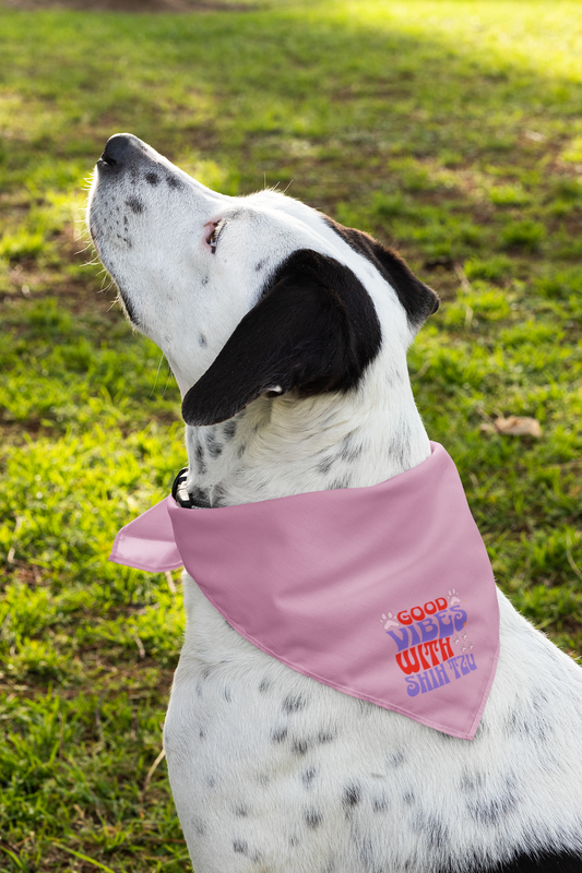 Good Vibes With Shih Tzu Dog Bandana – Stylish & Fun Pet Accessory