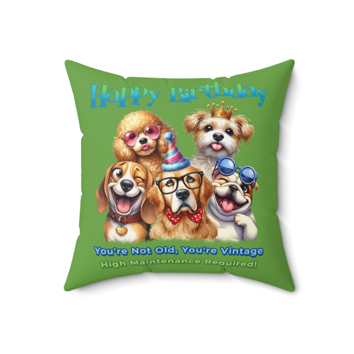 Vintage Dog Birthday Pillow – Funny Gift for Dog Lovers