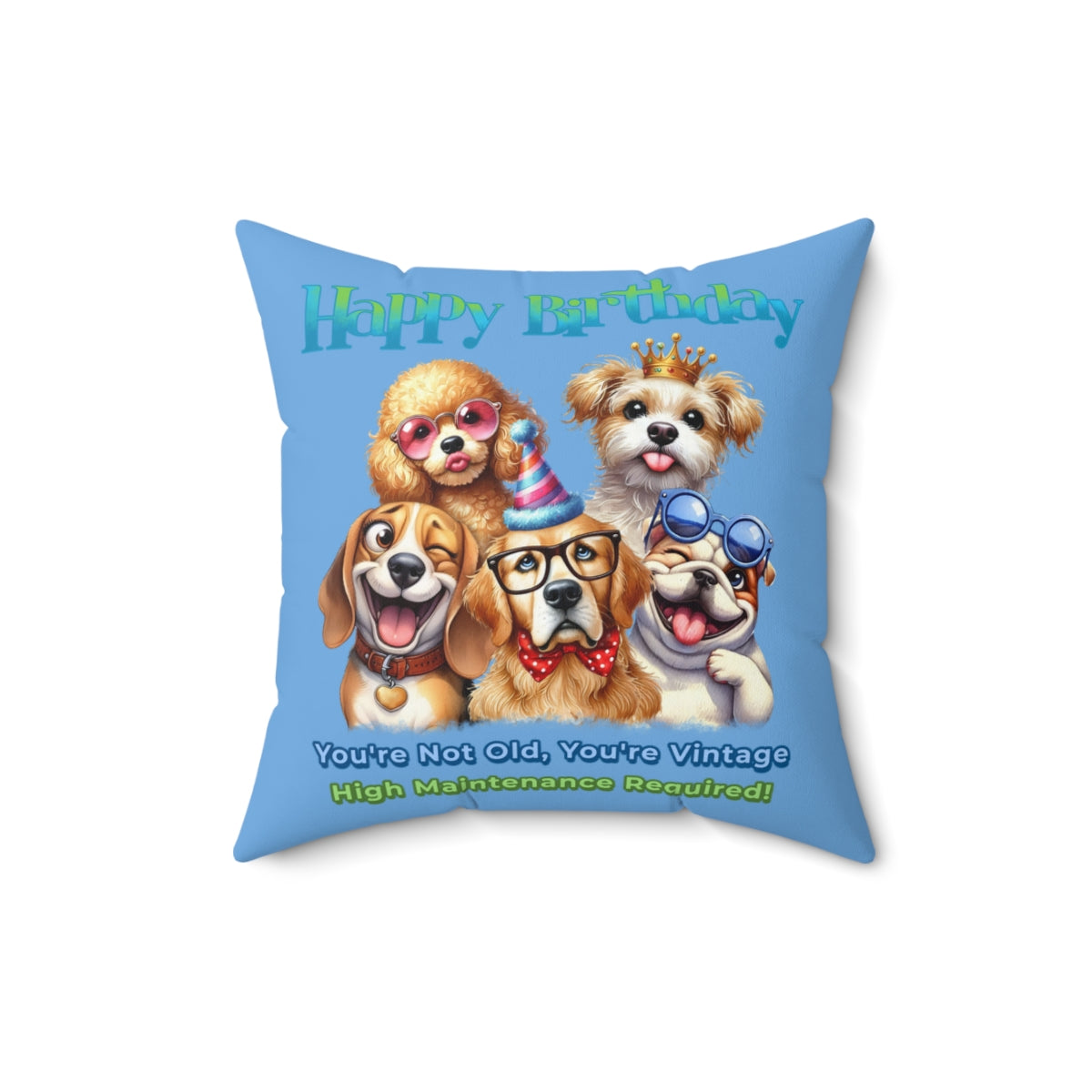 Vintage Dog Birthday Pillow – Funny Gift for Dog Lovers