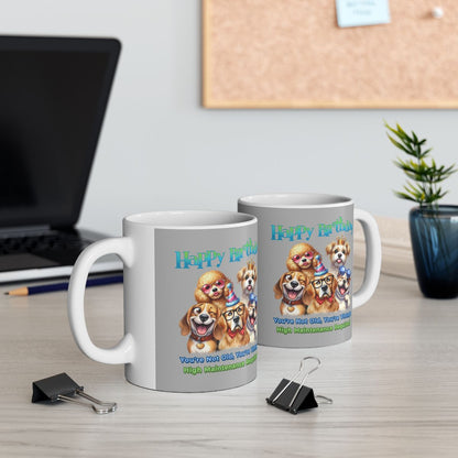 Vintage Birthday Dog Mug – Funny Gift for Dog Lovers & Divas