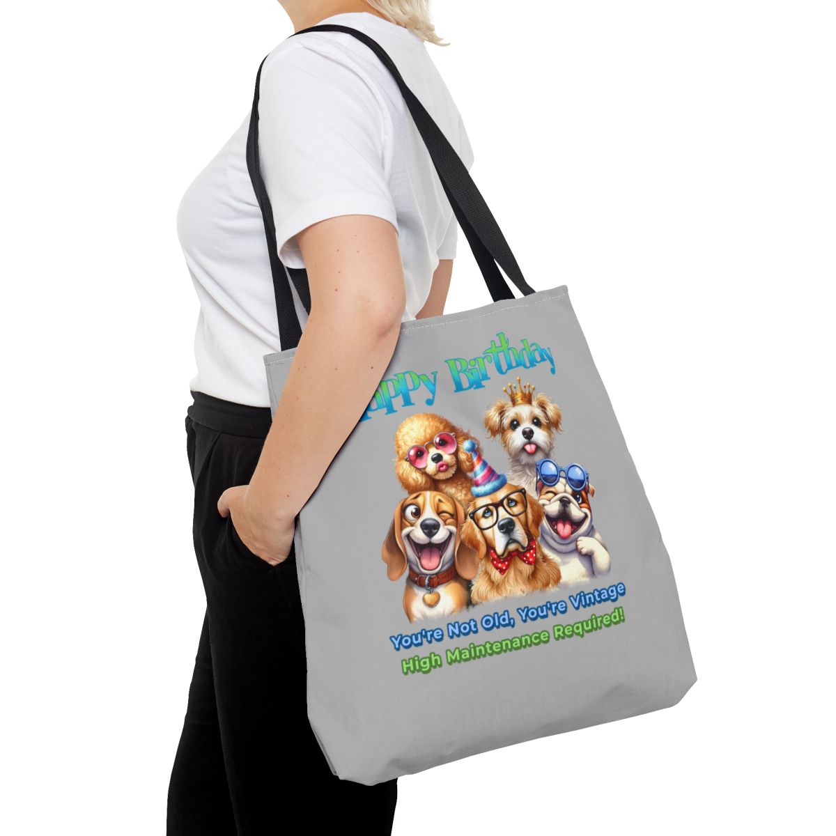 Vintage Dog Birthday Tote - Funny Gift for Dog Lovers & Women