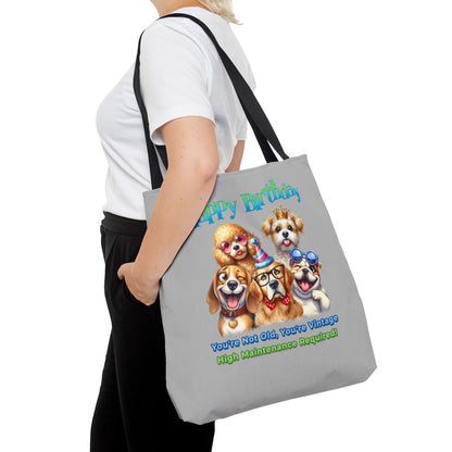 Vintage Dog Birthday Tote - Funny Gift for Dog Lovers & Women