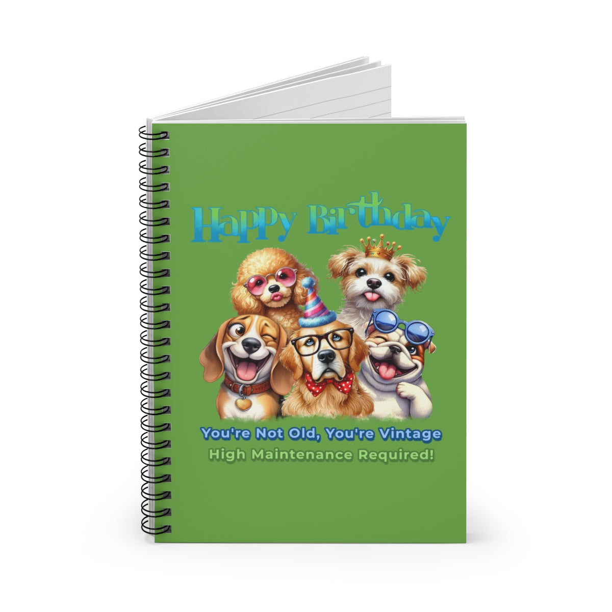 Vintage Birthday Dogs Notebook – Funny Gift for Dog Lovers