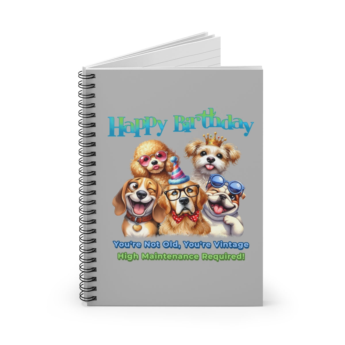 Vintage Birthday Dogs Notebook – Funny Gift for Dog Lovers