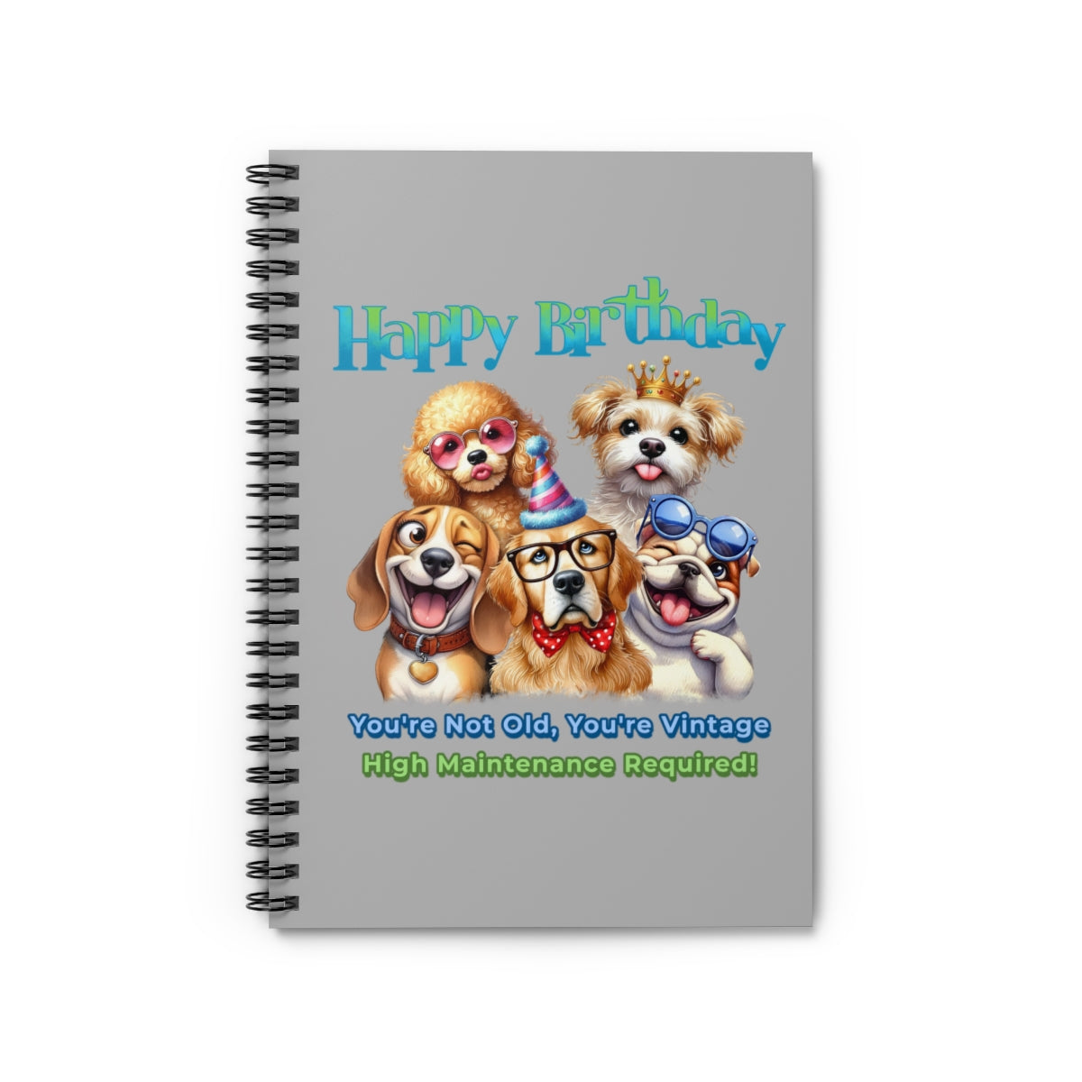 Vintage Birthday Dogs Notebook – Funny Gift for Dog Lovers
