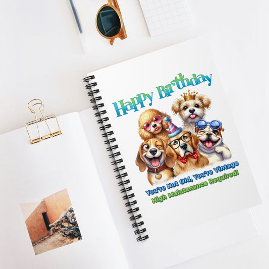 Vintage Birthday Dogs Notebook – Funny Gift for Dog Lovers