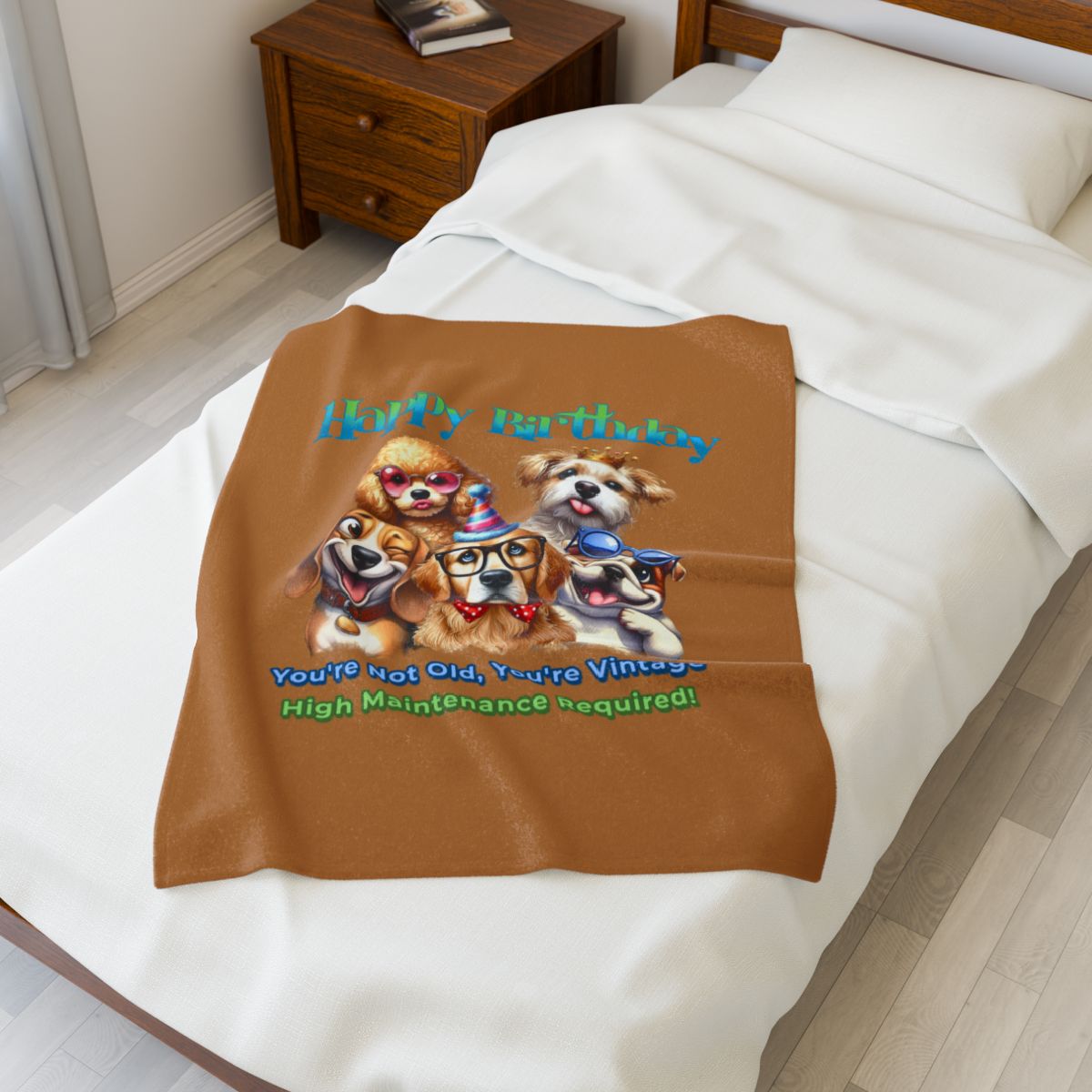 Happy Birthday Dogs Blanket – Funny Vintage Gift for Dog Lovers