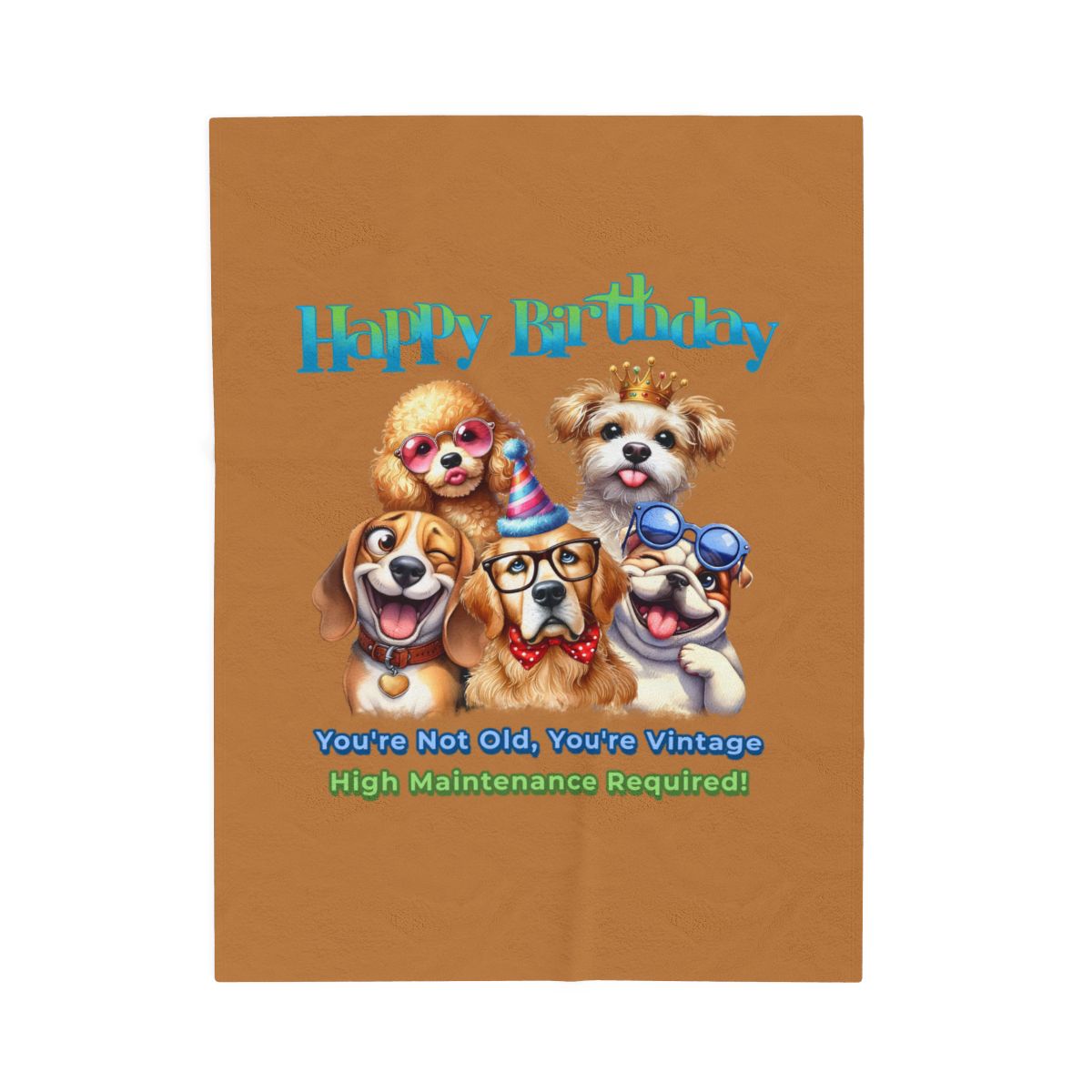 Happy Birthday Dogs Blanket – Funny Vintage Gift for Dog Lovers