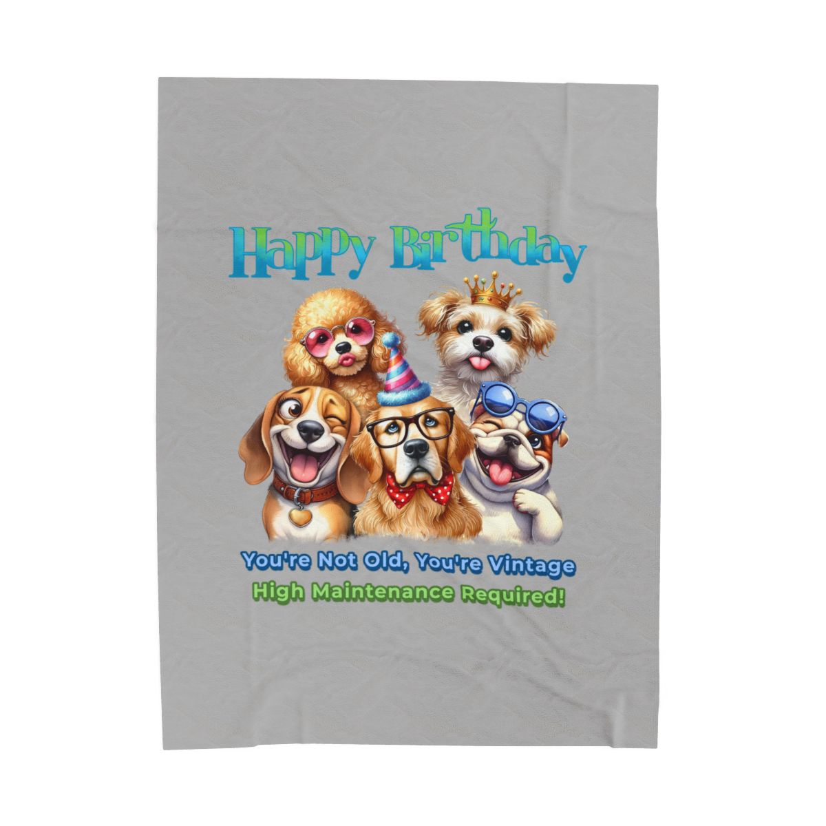 Happy Birthday Dogs Blanket – Funny Vintage Gift for Dog Lovers