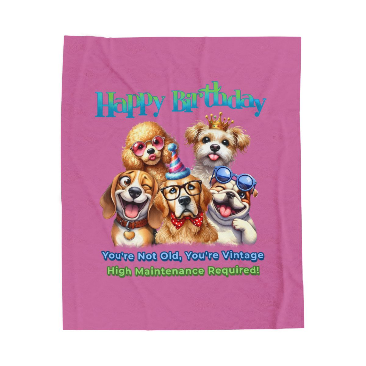Happy Birthday Dogs Blanket – Funny Vintage Gift for Dog Lovers