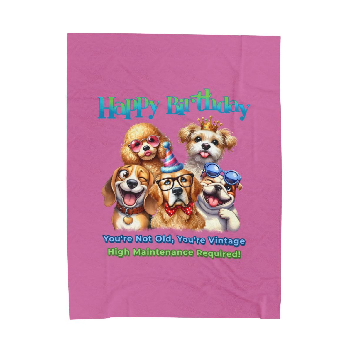 Happy Birthday Dogs Blanket – Funny Vintage Gift for Dog Lovers