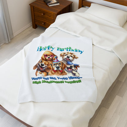 Happy Birthday Dogs Blanket – Funny Vintage Gift for Dog Lovers