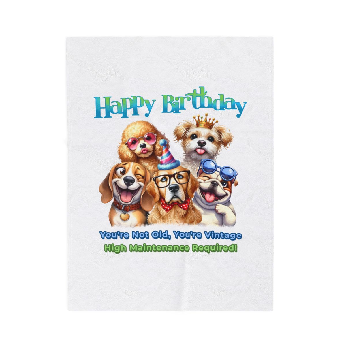 Happy Birthday Dogs Blanket – Funny Vintage Gift for Dog Lovers