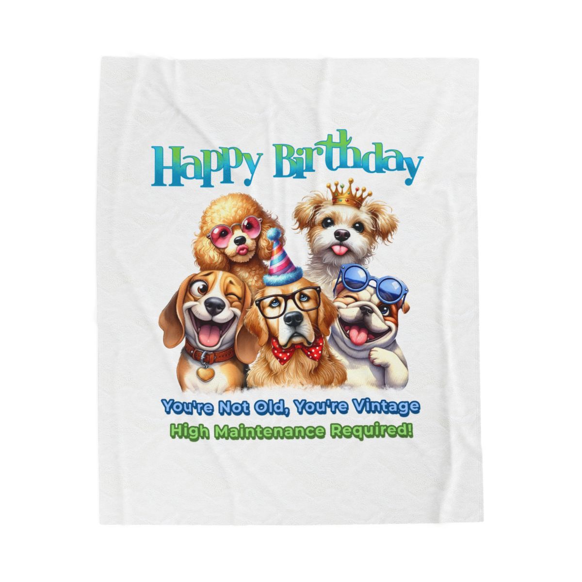 Happy Birthday Dogs Blanket – Funny Vintage Gift for Dog Lovers