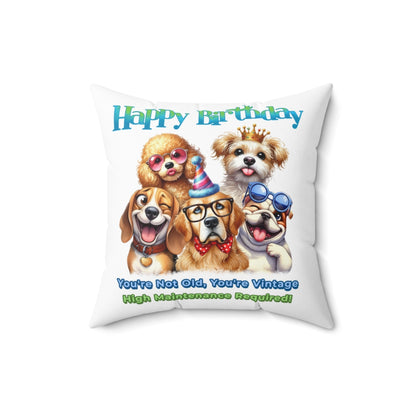 Vintage Dog Birthday Pillow – Funny Gift for Dog Lovers
