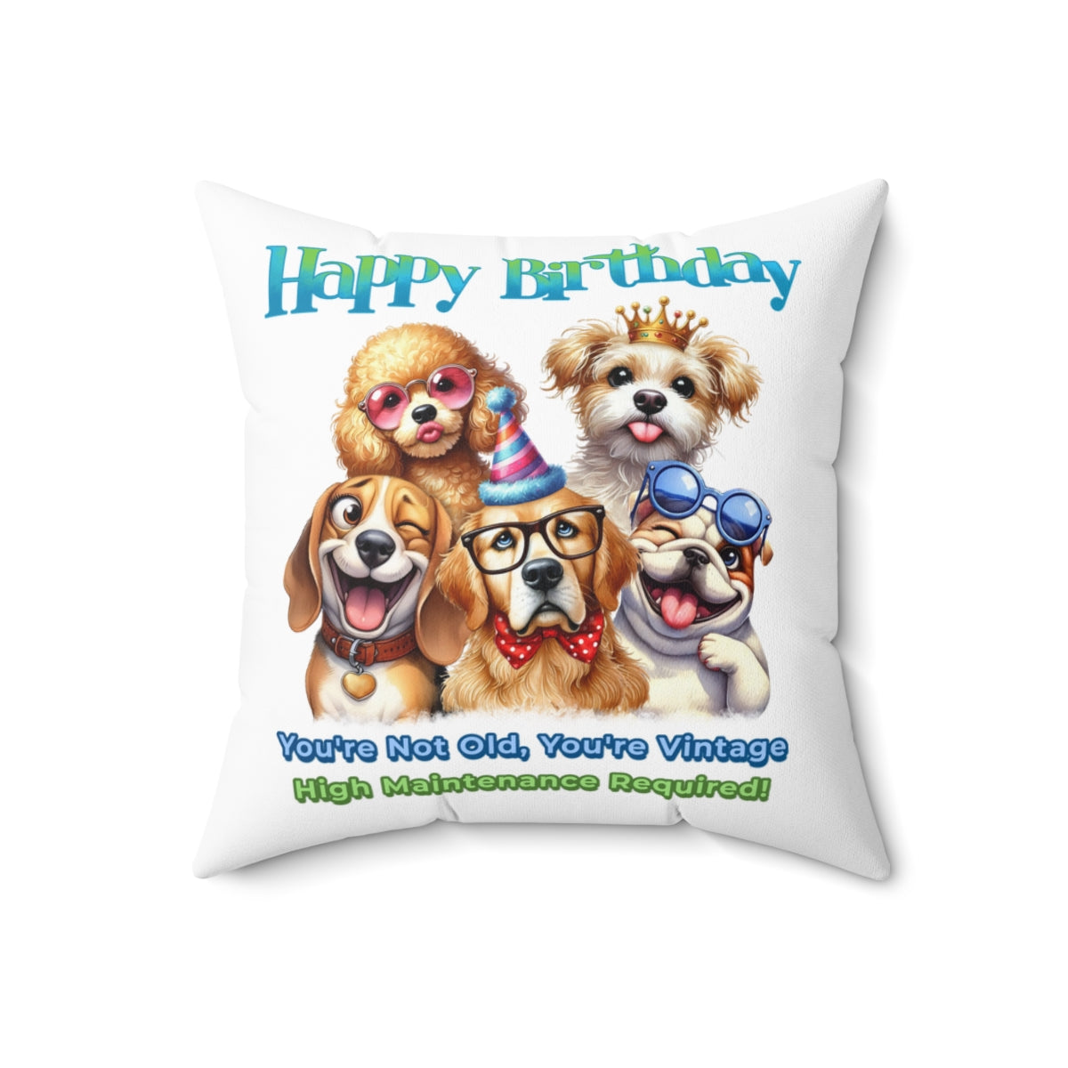 Vintage Dog Birthday Pillow – Funny Gift for Dog Lovers