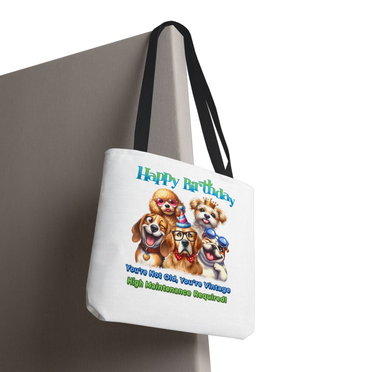 Vintage Dog Birthday Tote - Funny Gift for Dog Lovers & Women