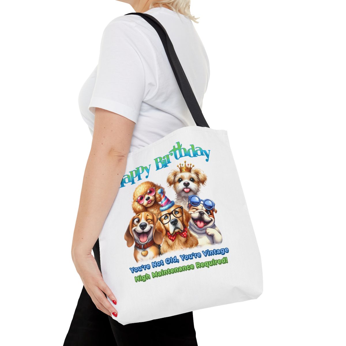 Vintage Dog Birthday Tote - Funny Gift for Dog Lovers & Women