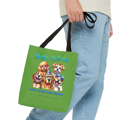 Vintage Dog Birthday Tote - Funny Gift for Dog Lovers & Women