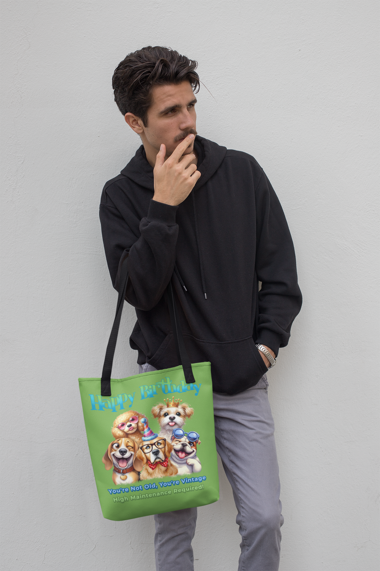 Vintage Dog Birthday Tote - Funny Gift for Dog Lovers & Women