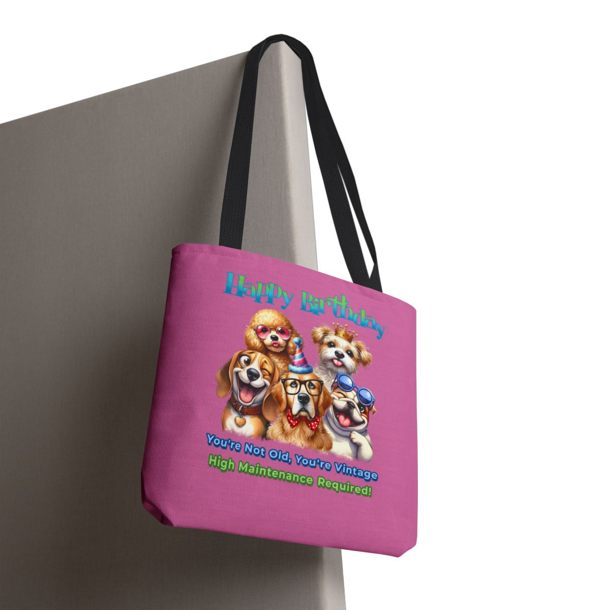 Vintage Dog Birthday Tote - Funny Gift for Dog Lovers & Women