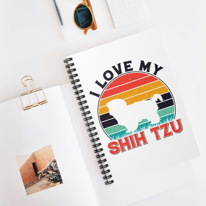 I Love My Shih Tzu With Rainbow Spiral Notebook Ruled Line - Shih Tzu Gifts