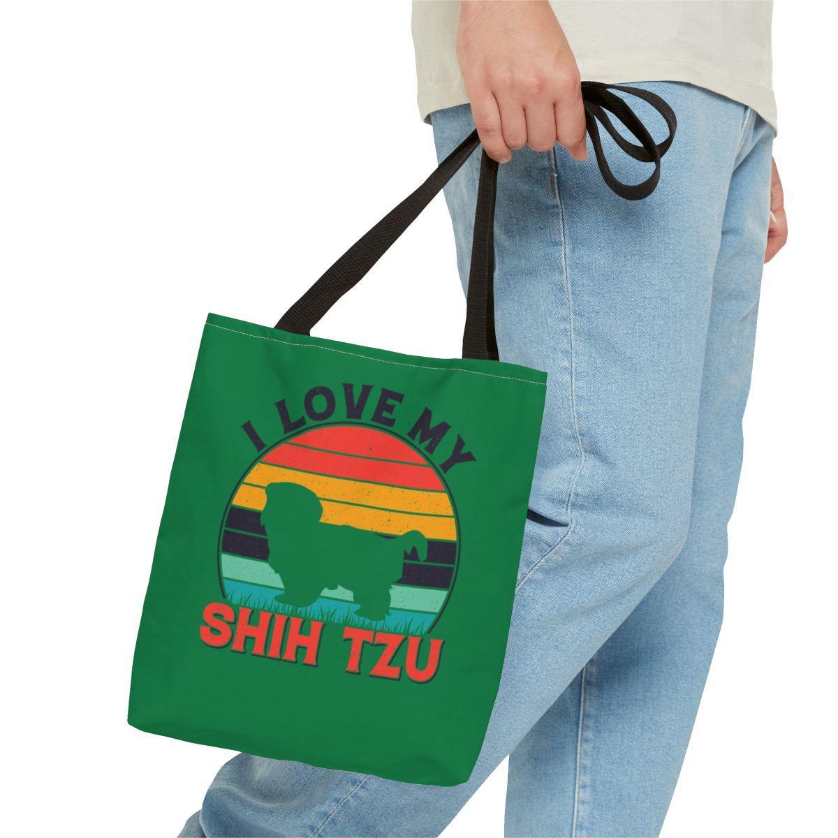 I Love My Shih Tzu With Rainbow Tote Bag - Shih Tzu Gifts