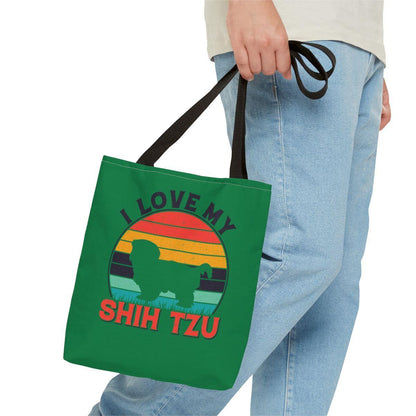 I Love My Shih Tzu With Rainbow Tote Bag - Shih Tzu Gifts