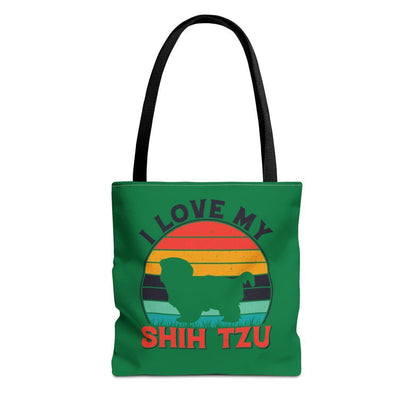 I Love My Shih Tzu With Rainbow Tote Bag - Shih Tzu Gifts