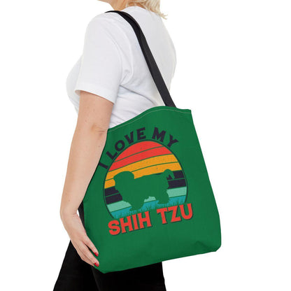 I Love My Shih Tzu With Rainbow Tote Bag - Shih Tzu Gifts