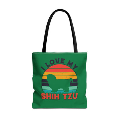 I Love My Shih Tzu With Rainbow Tote Bag - Shih Tzu Gifts