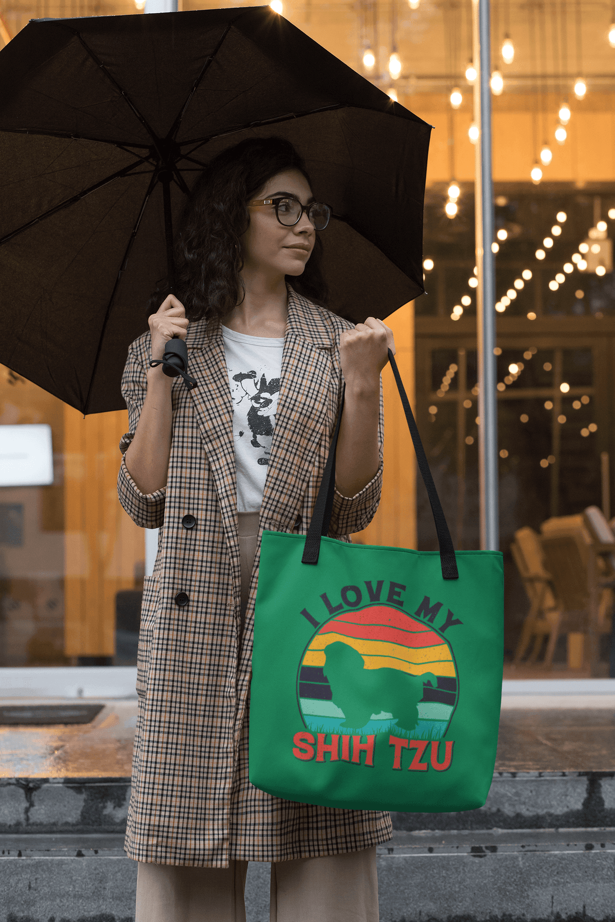I Love My Shih Tzu With Rainbow Tote Bag - Shih Tzu Gifts