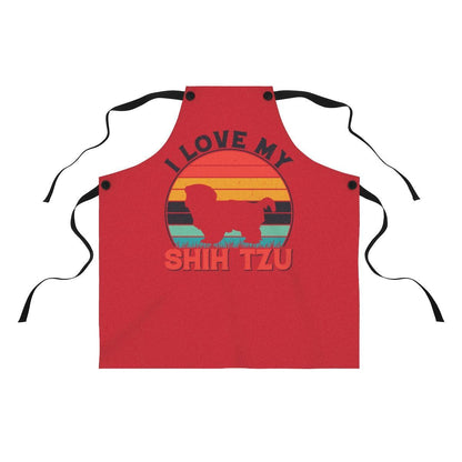 I Love My Shih Tzu With Rainbow Apron - Shih Tzu Gifts