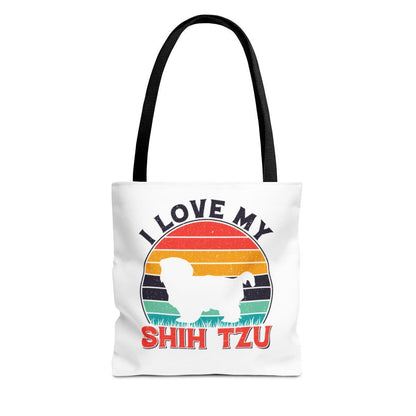 I Love My Shih Tzu With Rainbow Tote Bag - Shih Tzu Gifts