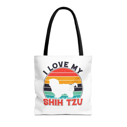 I Love My Shih Tzu With Rainbow Tote Bag - Shih Tzu Gifts