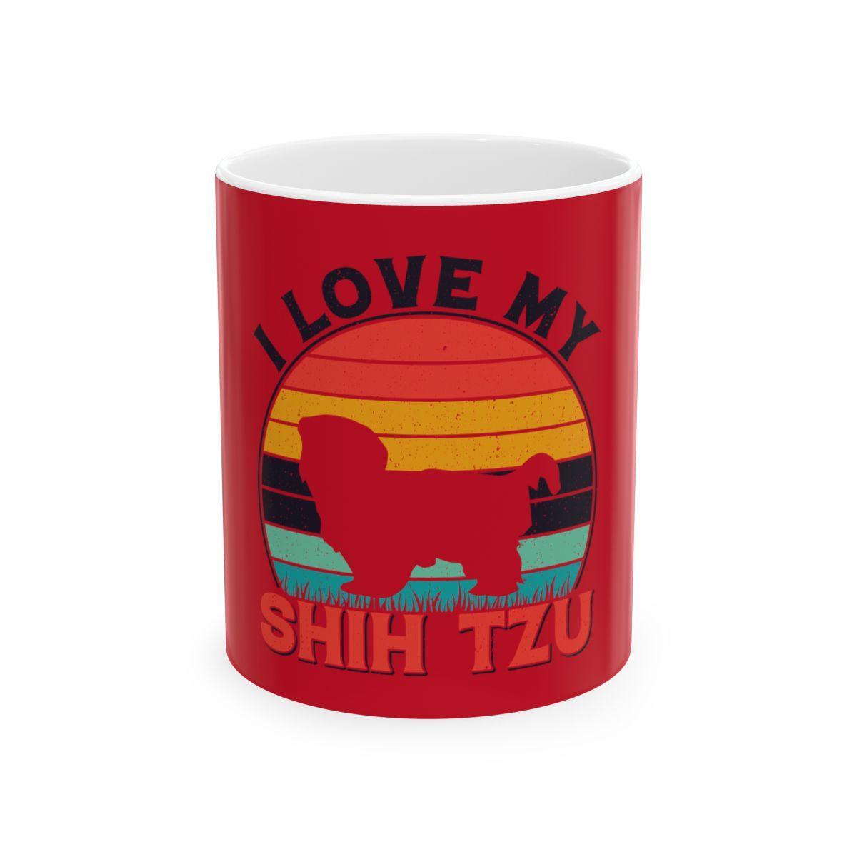 I Love My Shih Tzu With Rainbow Ceramic Mug - Shih Tzu Gifts