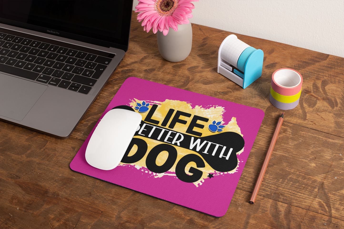 Life Is Better With Dog Mouse Pad – Cute & Functional Gift for Dog Lovers