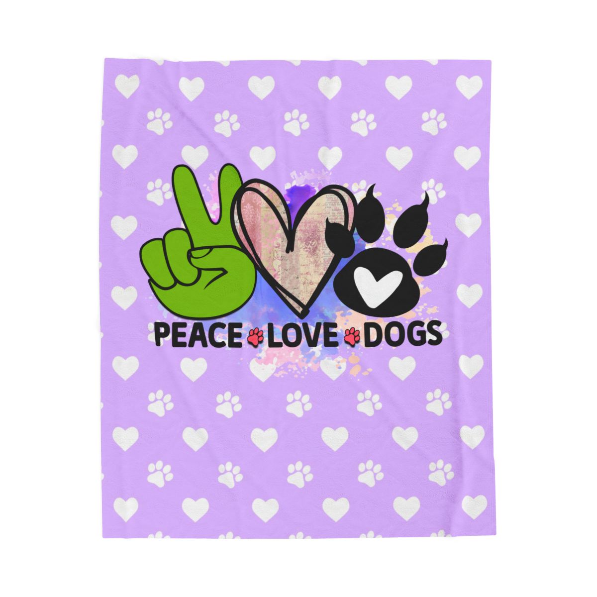 Peace Love Dogs Blanket – Soft & Cozy Gift for Dog Lovers
