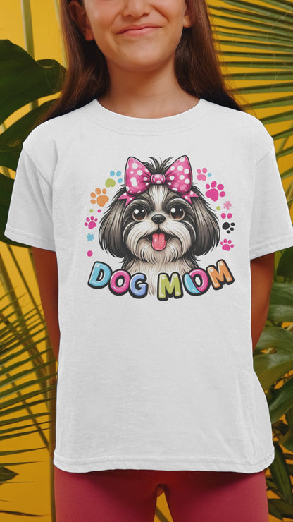 Shih Tzu Dog Mom Youth Short Sleeve Tee