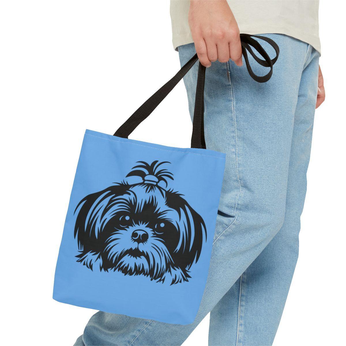 Shih-Tzu-Black-and -White-white-Tote Bag - Shih Tzu Gifts