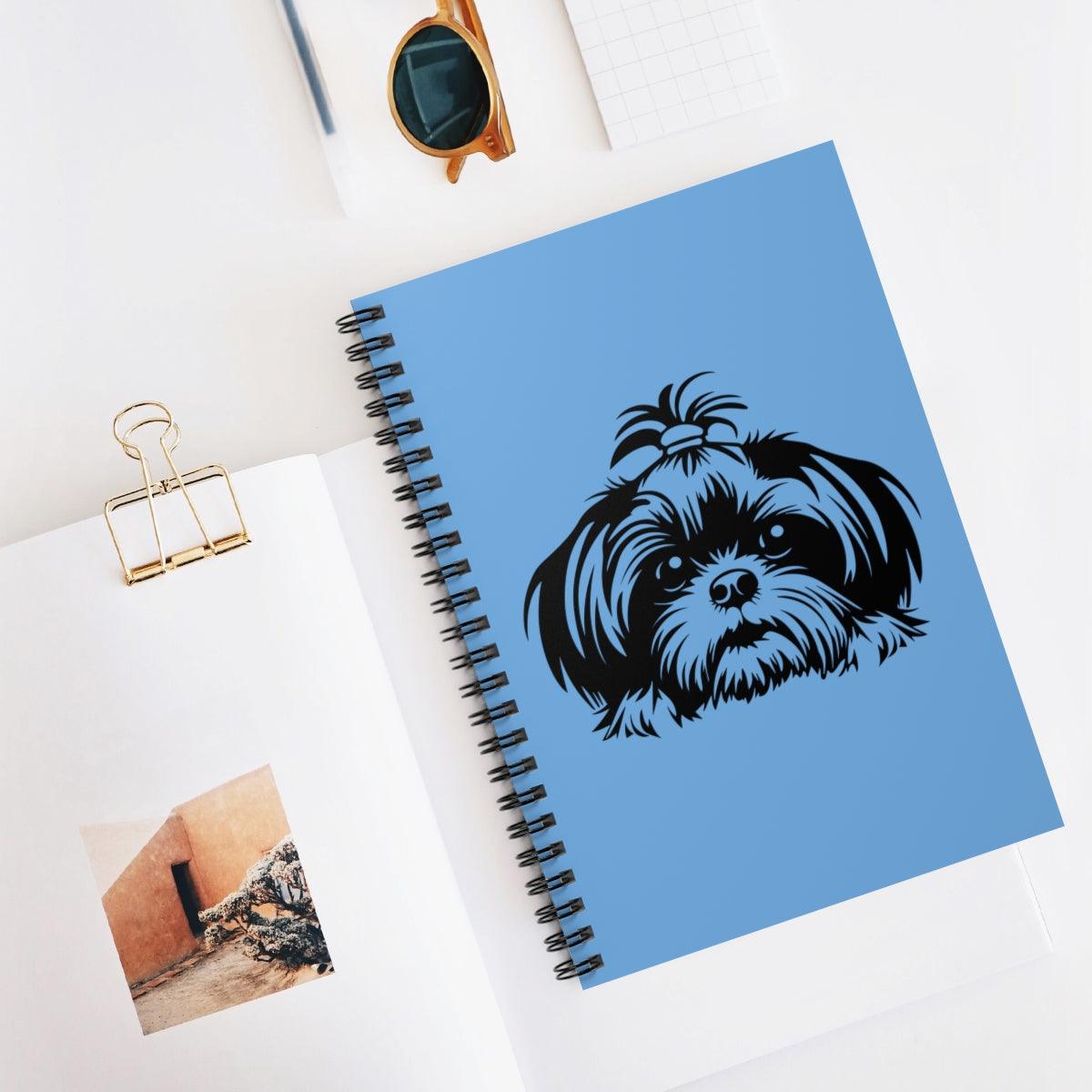 Shih-Tzu-Black-and-White-white-Spiral Notebook - Ruled Line - Shih Tzu Gifts