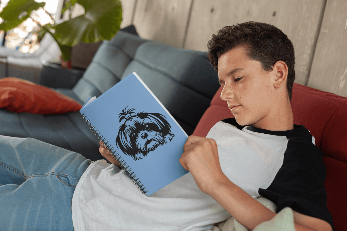 Shih-Tzu-Black-and-White-white-Spiral Notebook - Ruled Line - Shih Tzu Gifts