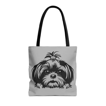 Shih-Tzu-Black-and -White-white-Tote Bag - Shih Tzu Gifts