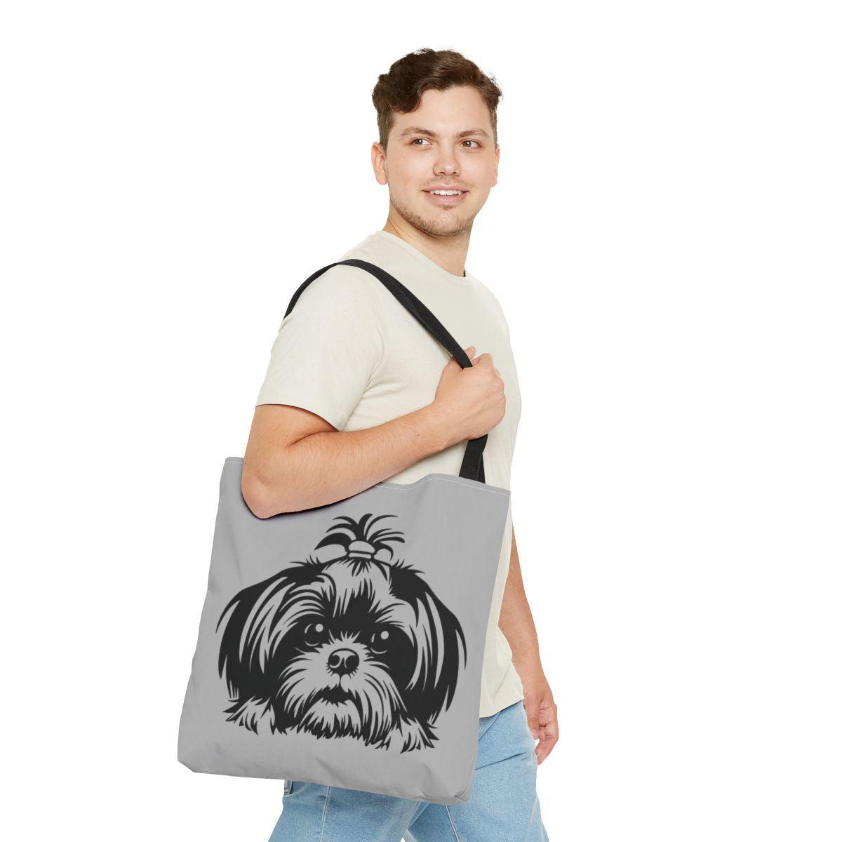 Shih-Tzu-Black-and -White-white-Tote Bag - Shih Tzu Gifts
