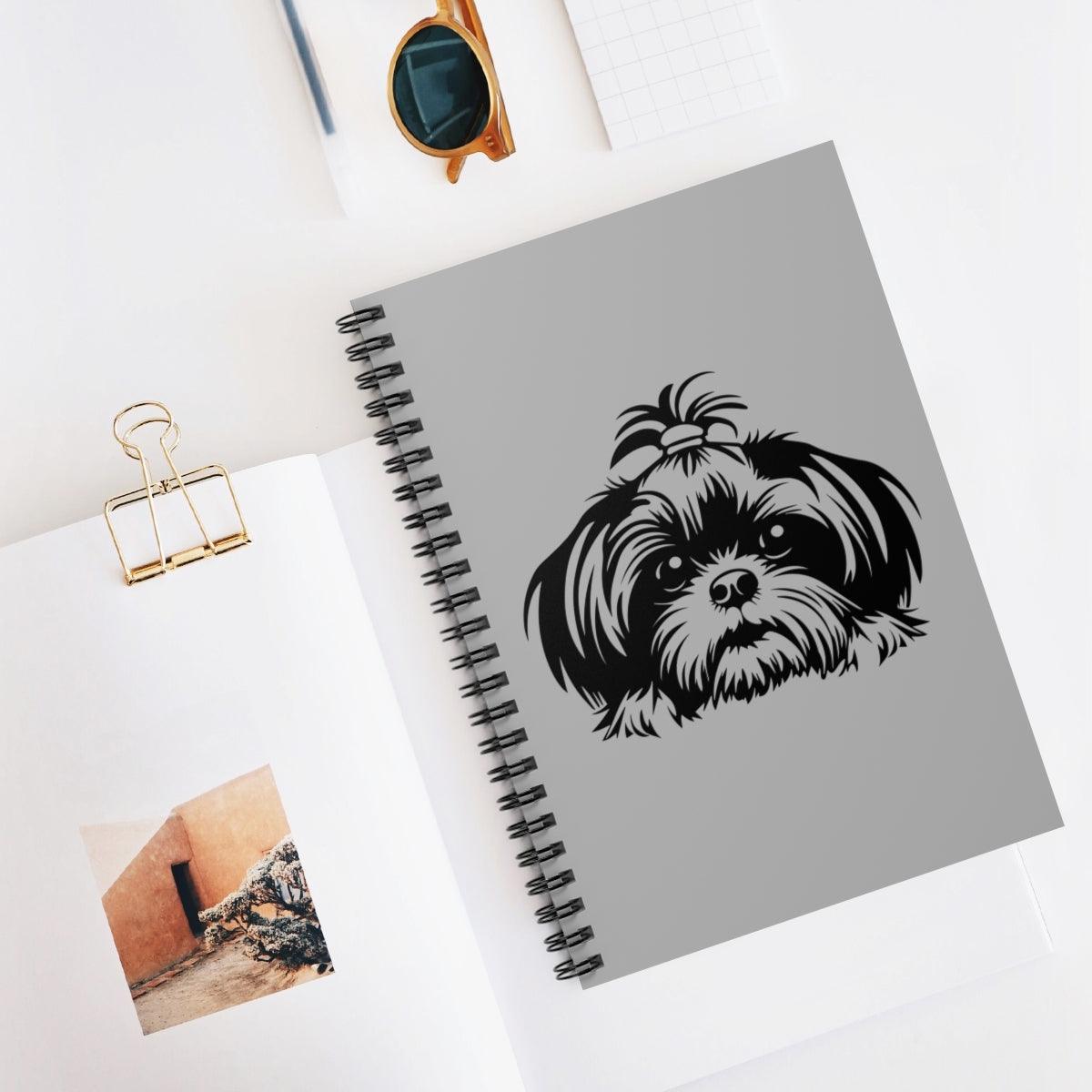 Shih-Tzu-Black-and-White-white-Spiral Notebook - Ruled Line - Shih Tzu Gifts