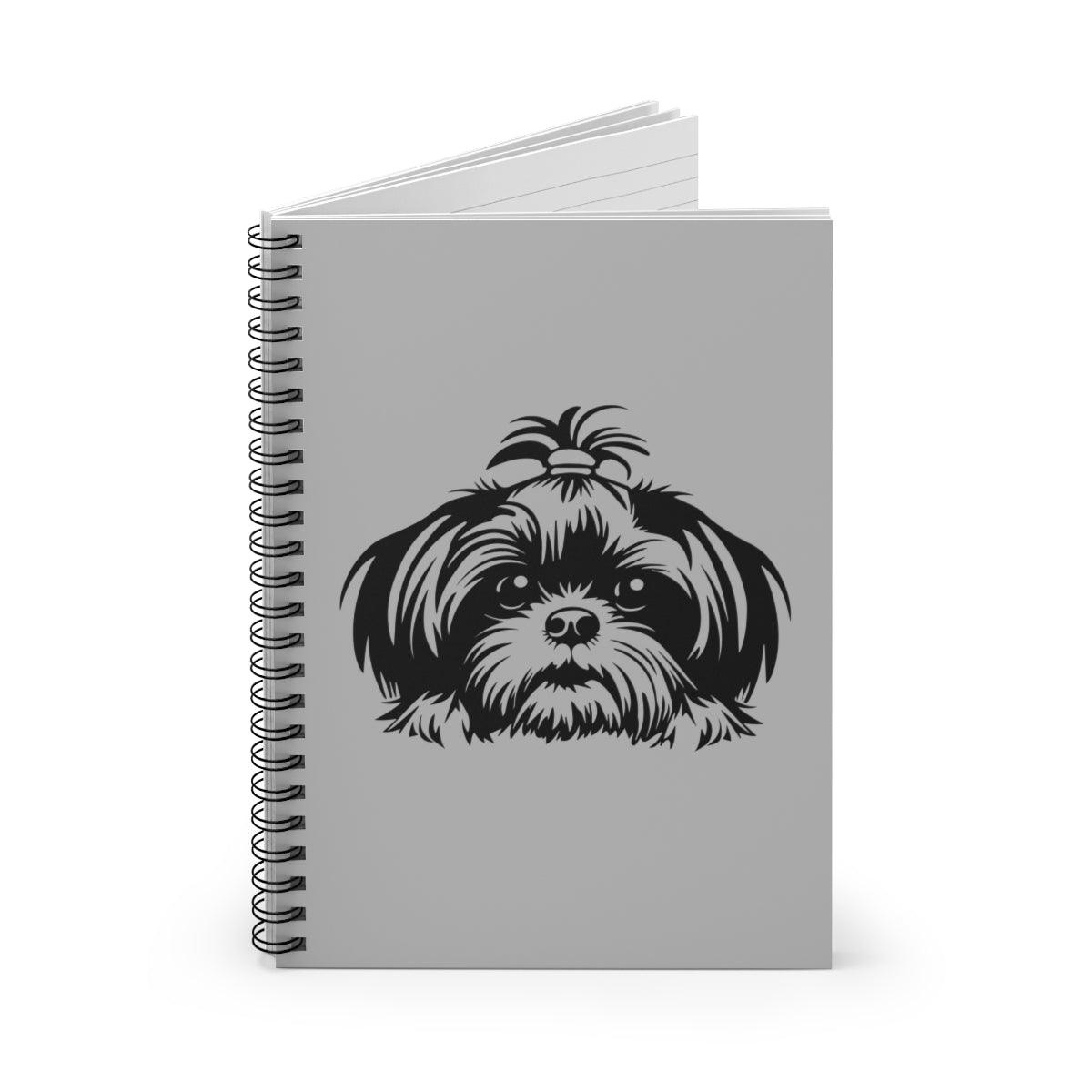 Shih-Tzu-Black-and-White-white-Spiral Notebook - Ruled Line - Shih Tzu Gifts